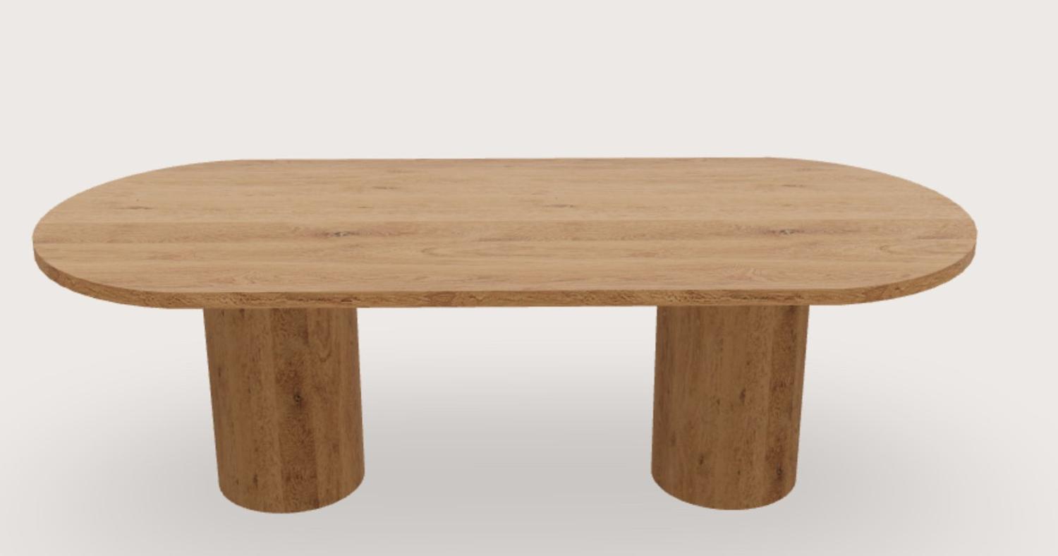 Ronde poot met Plat ovaal blad